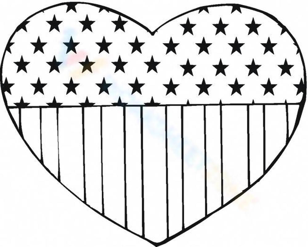 American flag heart shape
