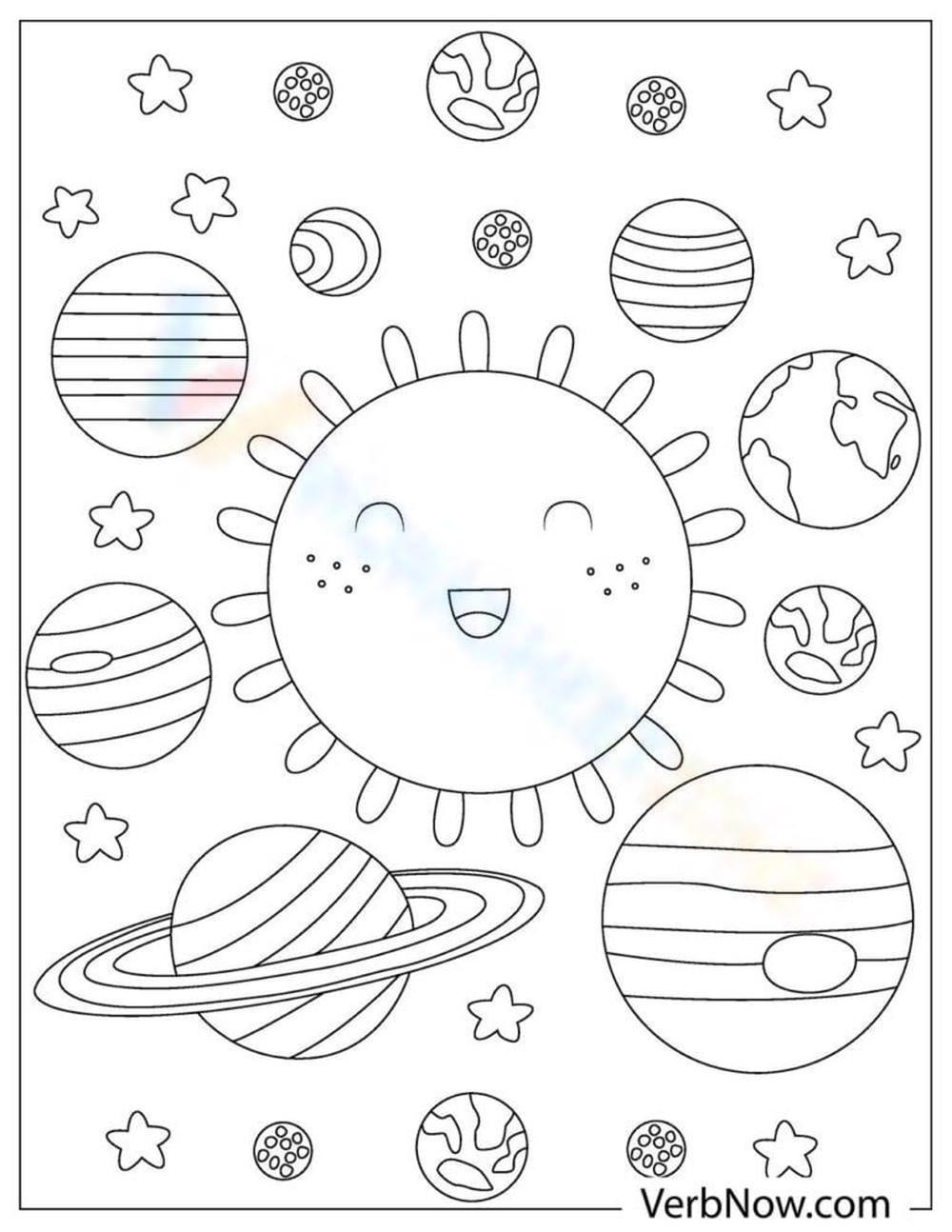 Smiley sun and solar system