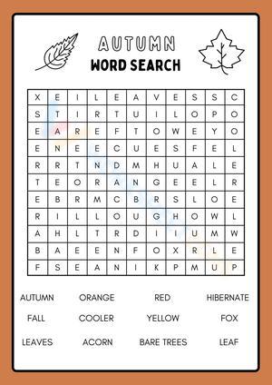 Autumn Word search