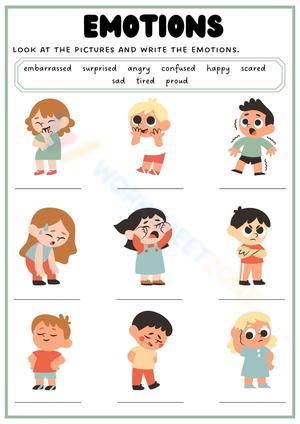 Colourful and black and white emotions worksheet