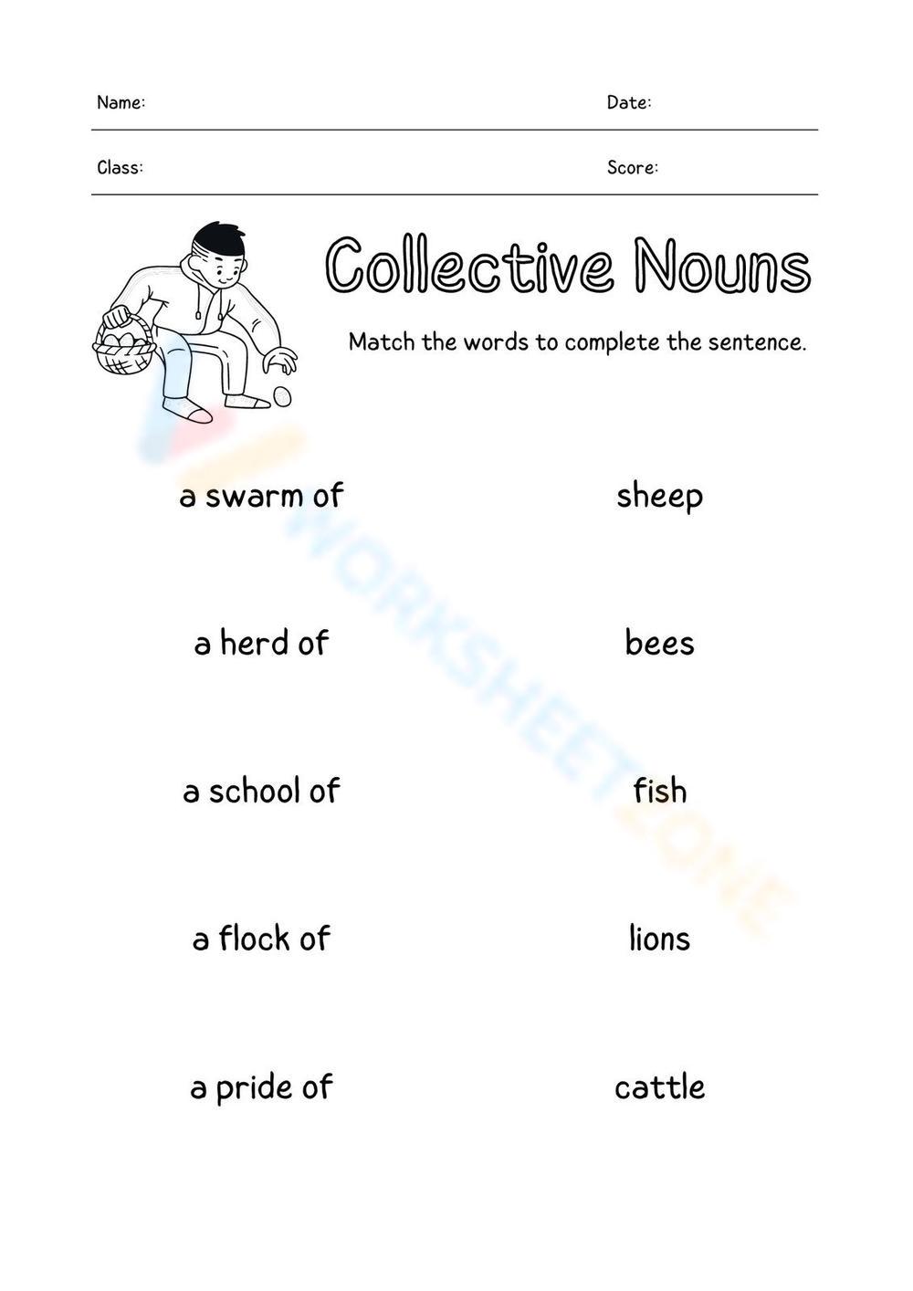 Collective Nouns Worksheet - ESL worksheet by limesalisi