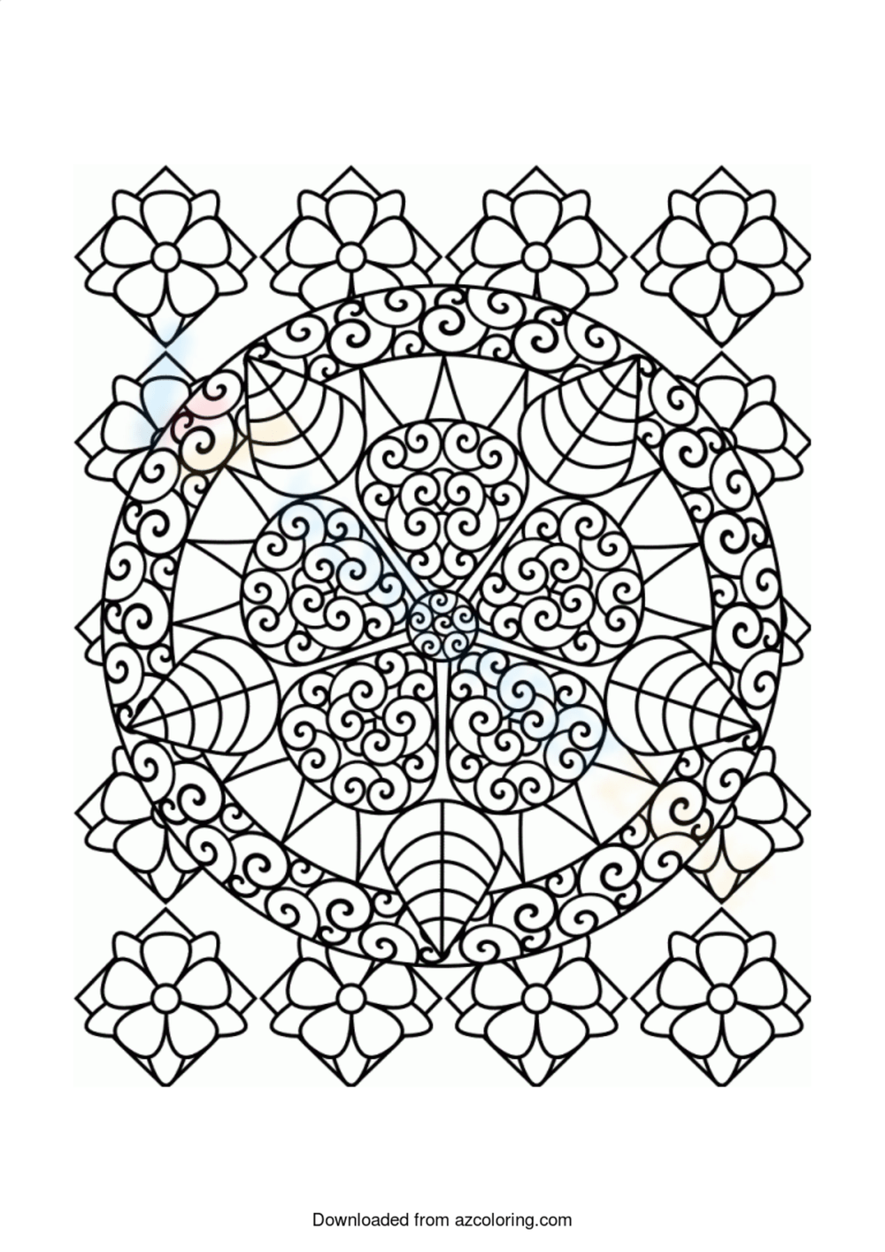 hard flower coloring pages