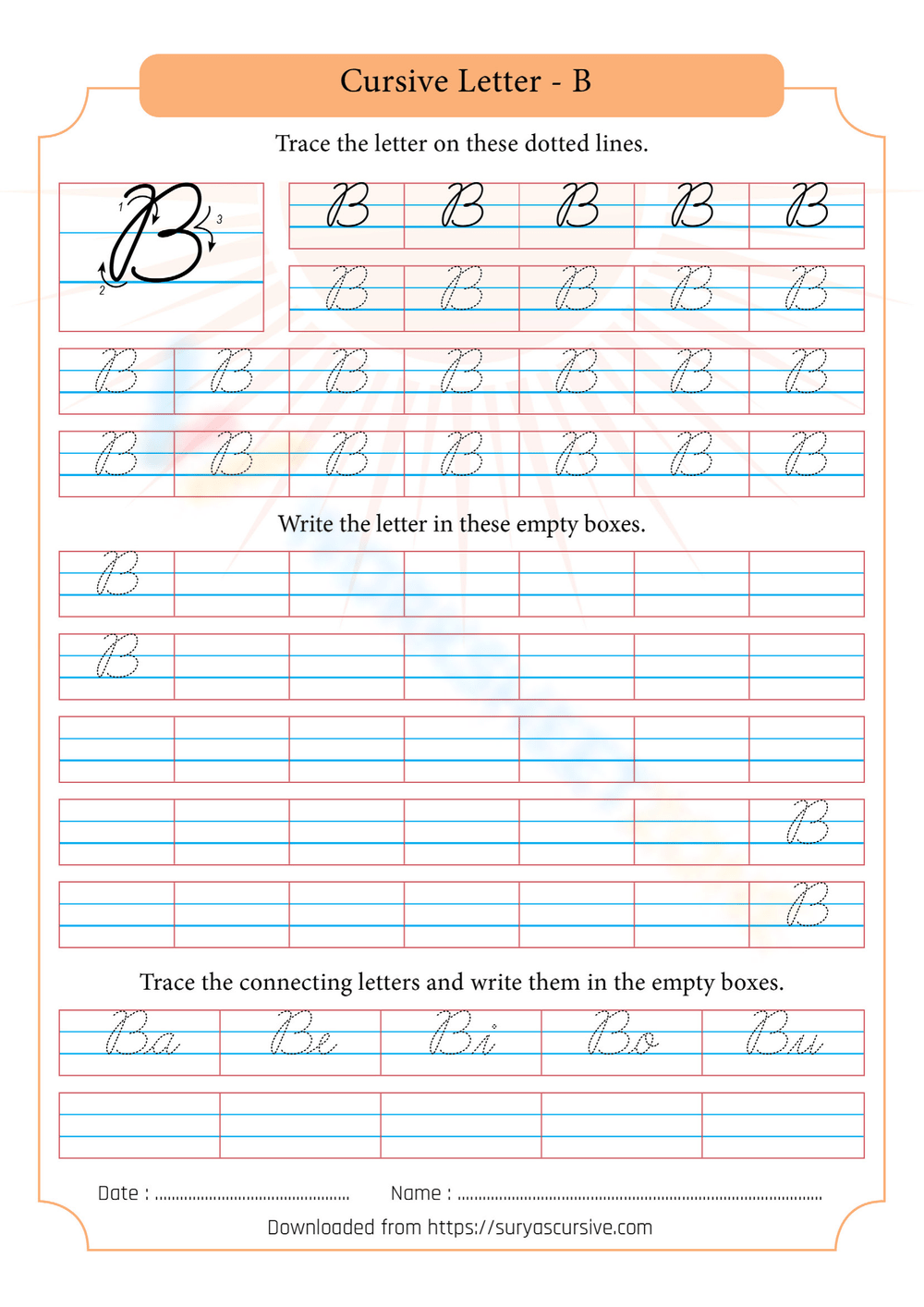 Free Printable Cursive Capital Letters Worksheet Collection