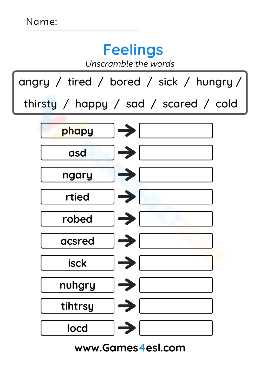 Emotion/feeling worksheets