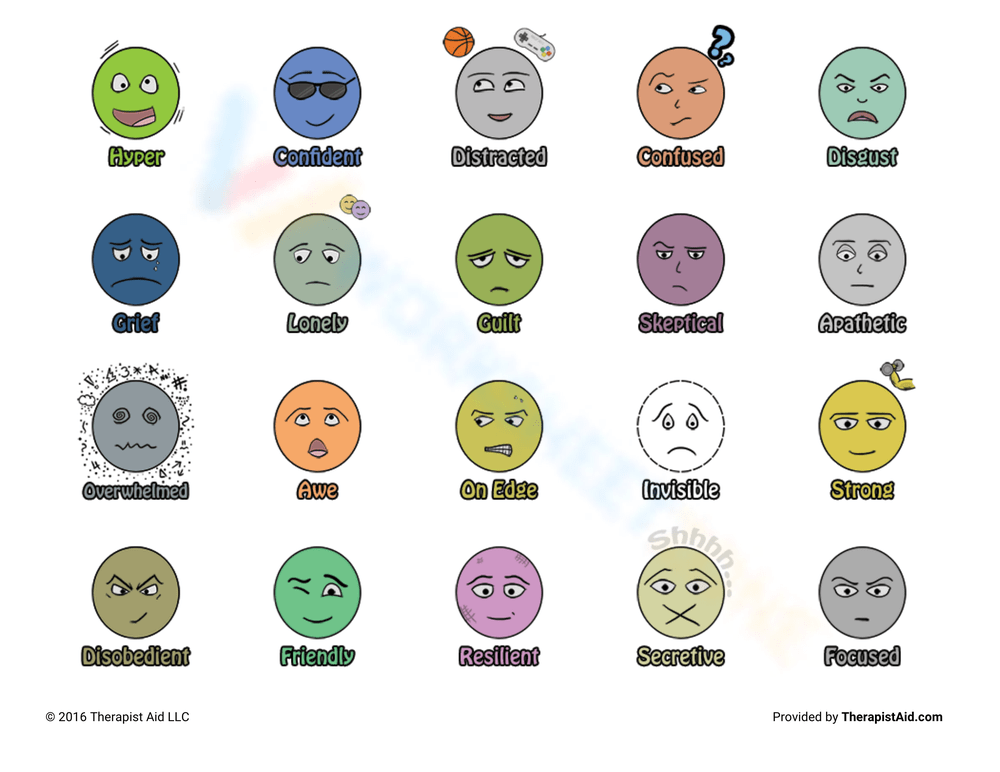 different emotion faces