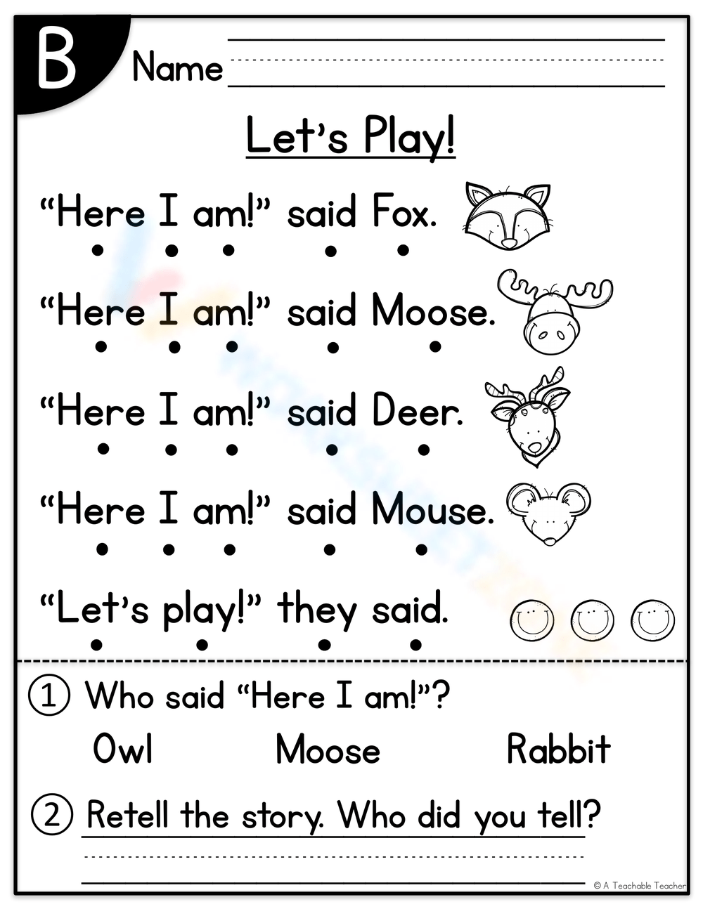 Let's Play Worksheet