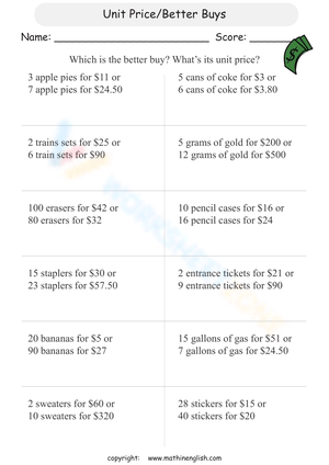 Unit Price/Better Buys