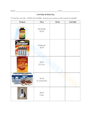 Unit Rates & Better Buy