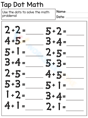 touch math addition worksheets