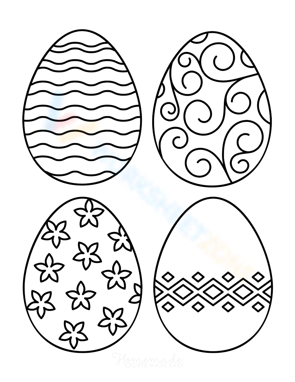 detailed easter egg coloring pages