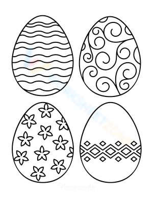 Easter eggs in different patterns