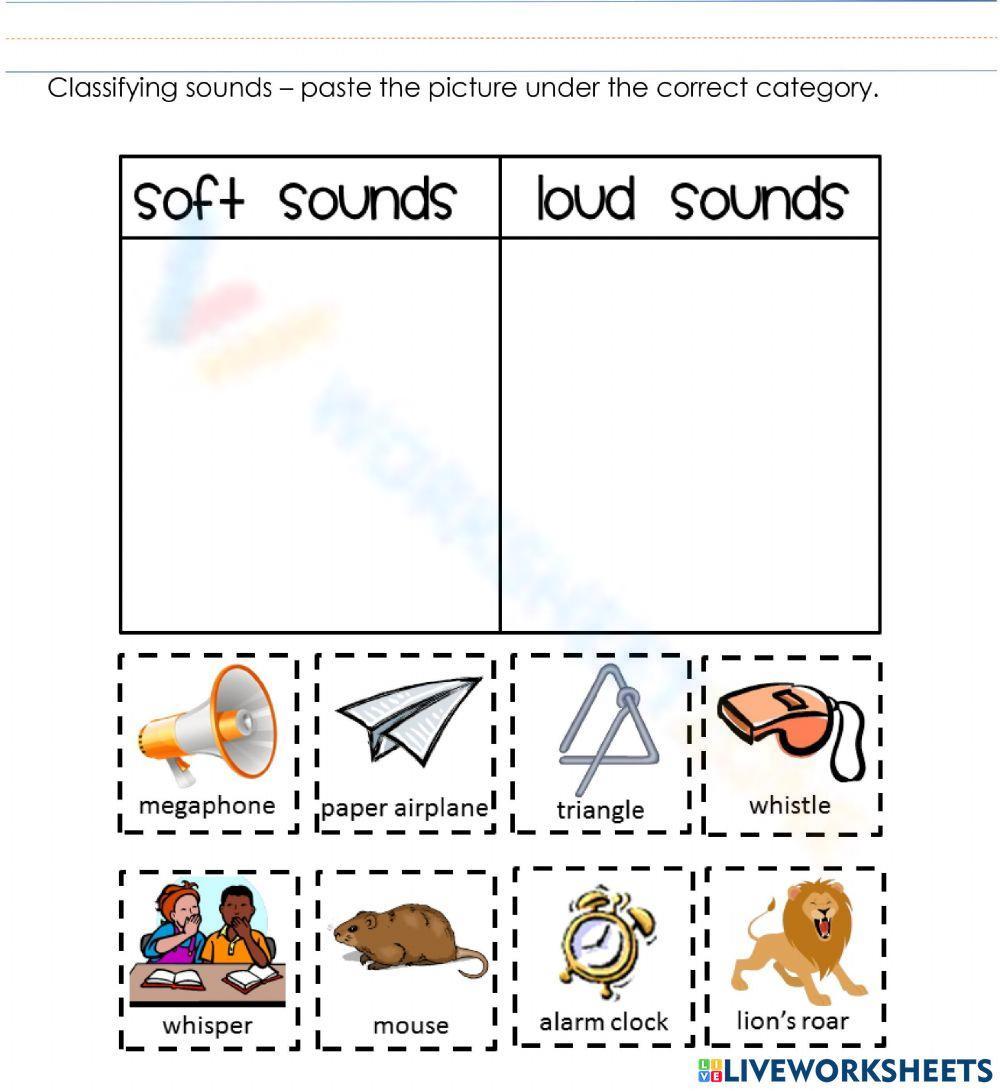 Loud And Soft Sounds Worksheets For Grade 1 1685