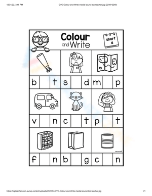Free Printable Middle Sound Worksheets for Students