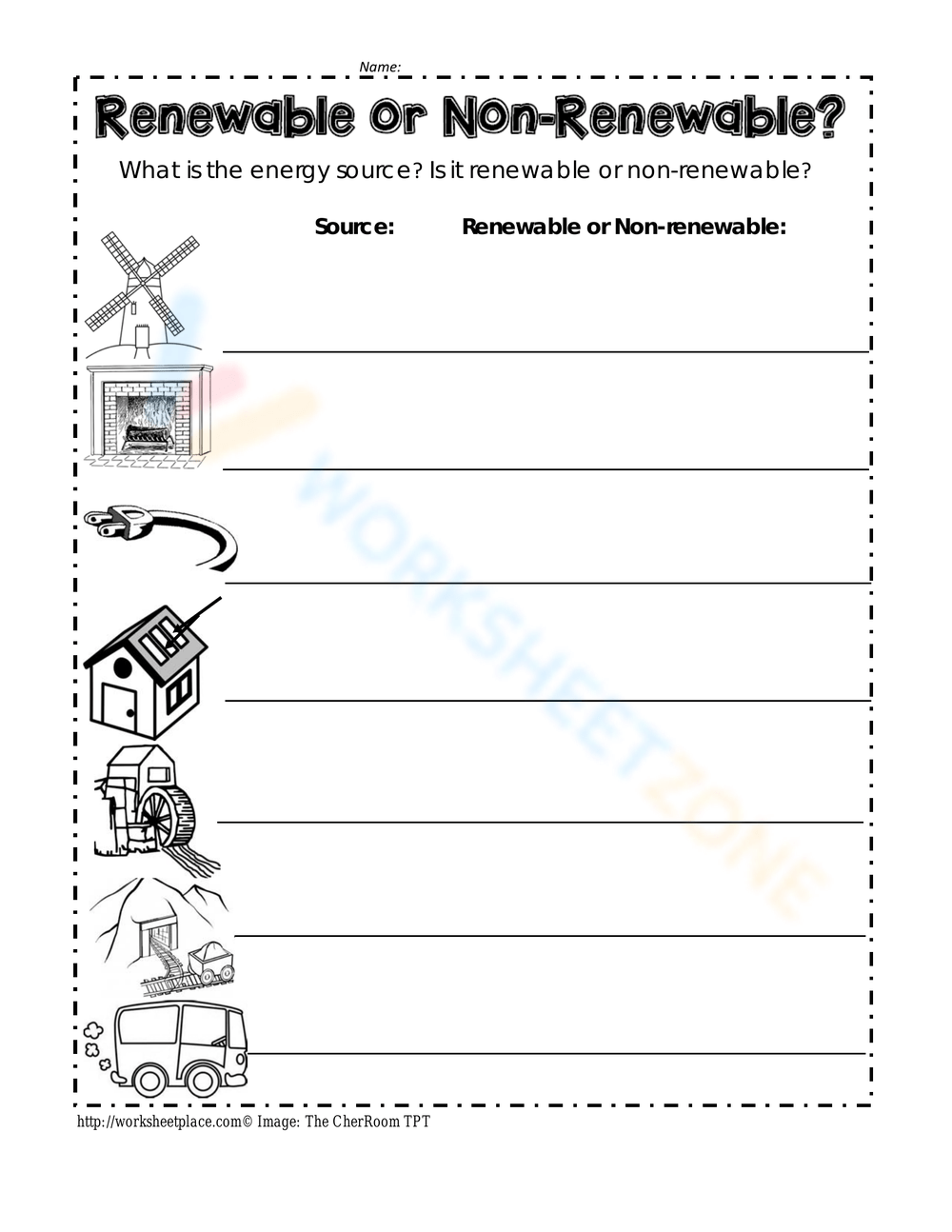 Renewable Or Nonrenewable Energy Worksheet