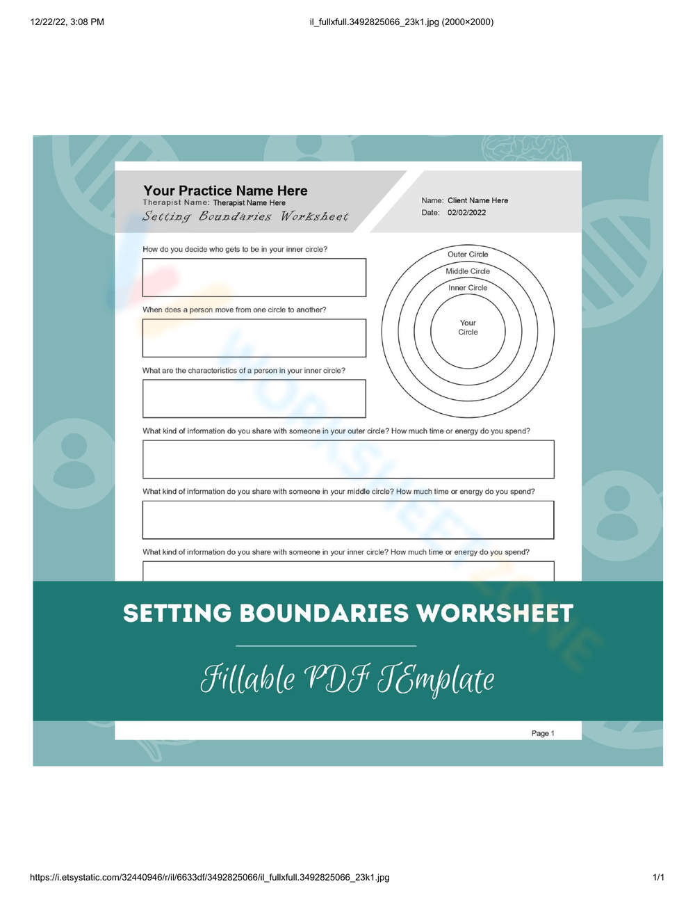 Boundaries Worksheet