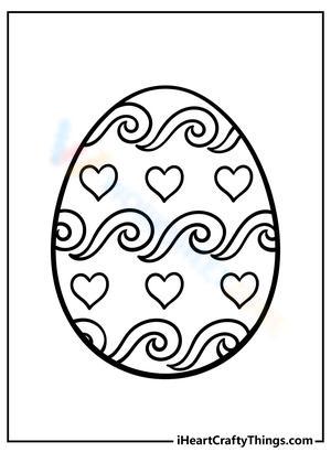 Easter egg with hearts