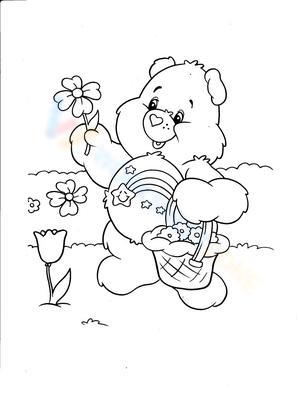 Bear picking flowers