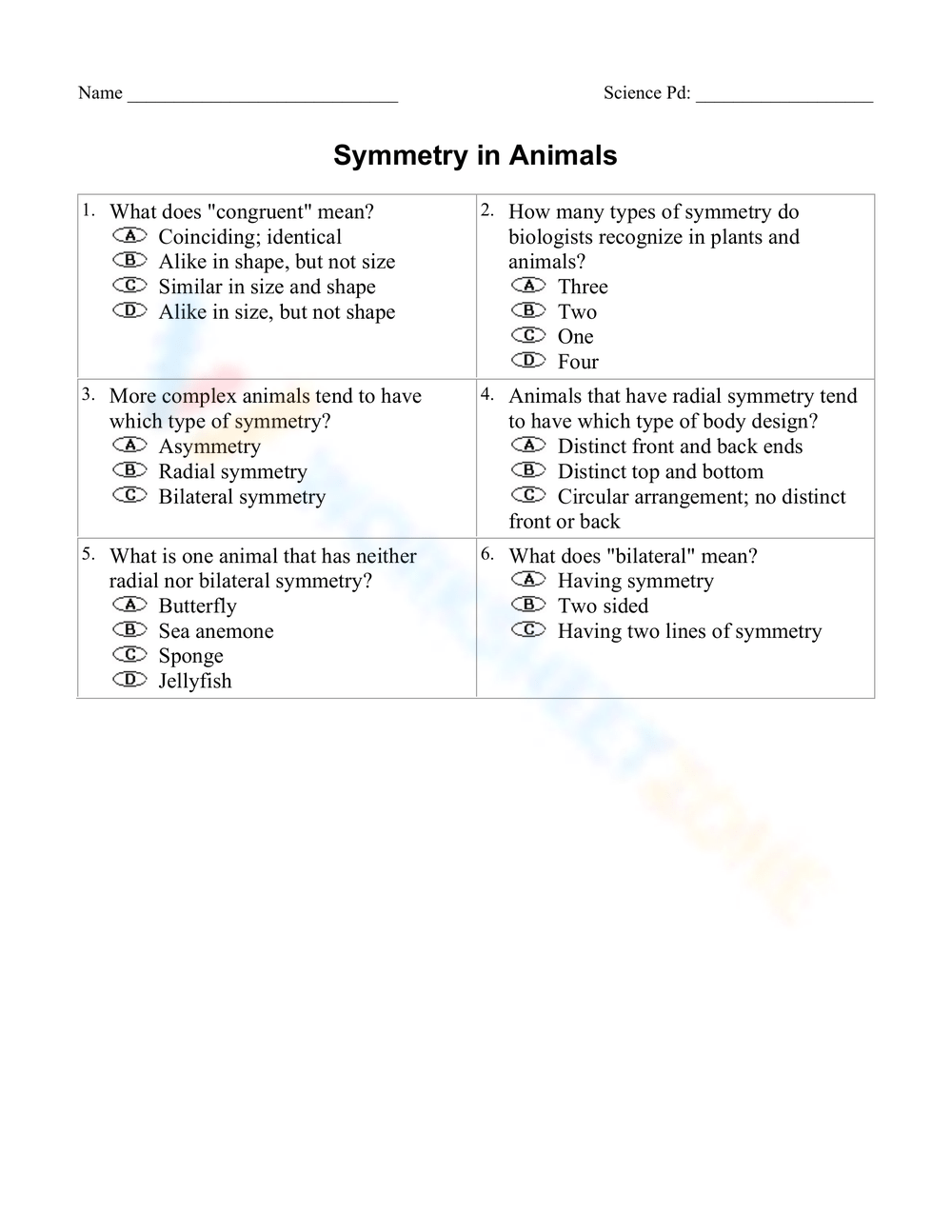 Symmetry In Animals W1000 H1294 Preview 1 