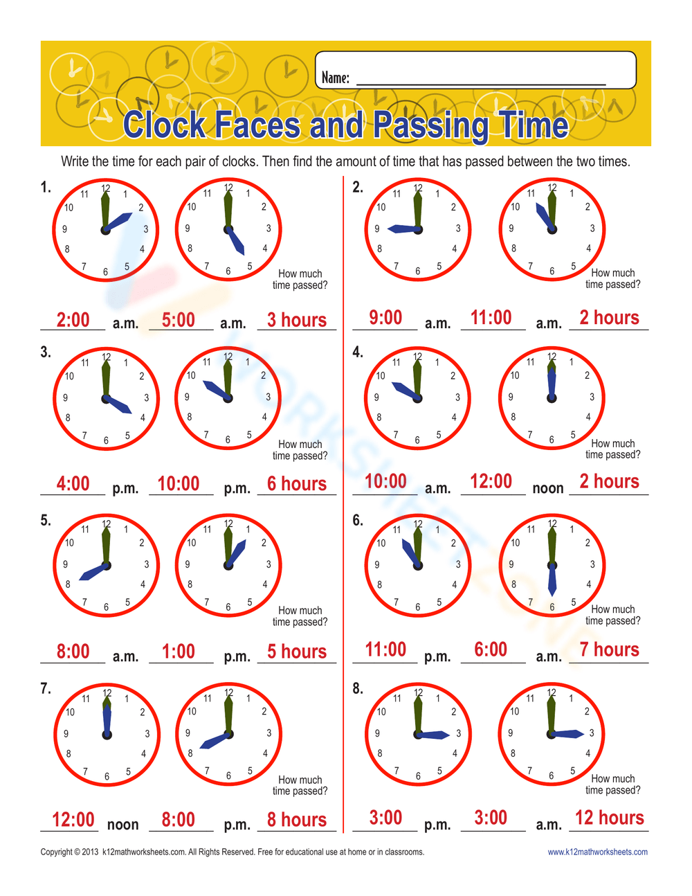 Clock Faces and Passing Time