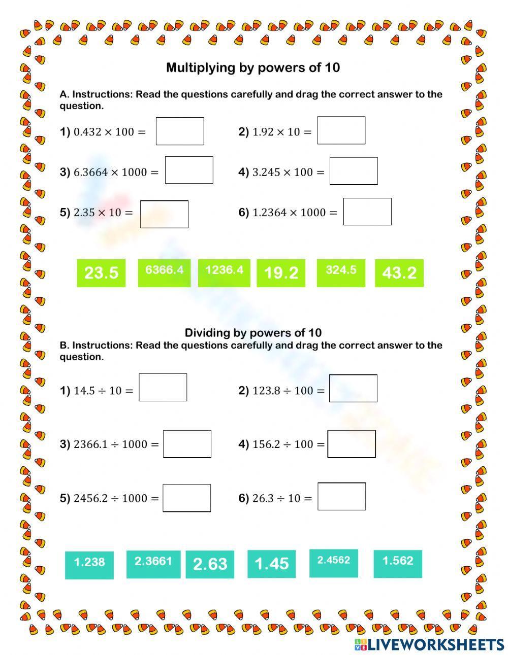 Worksheet 1 Multiplying By Powers Of 11 Worksheet