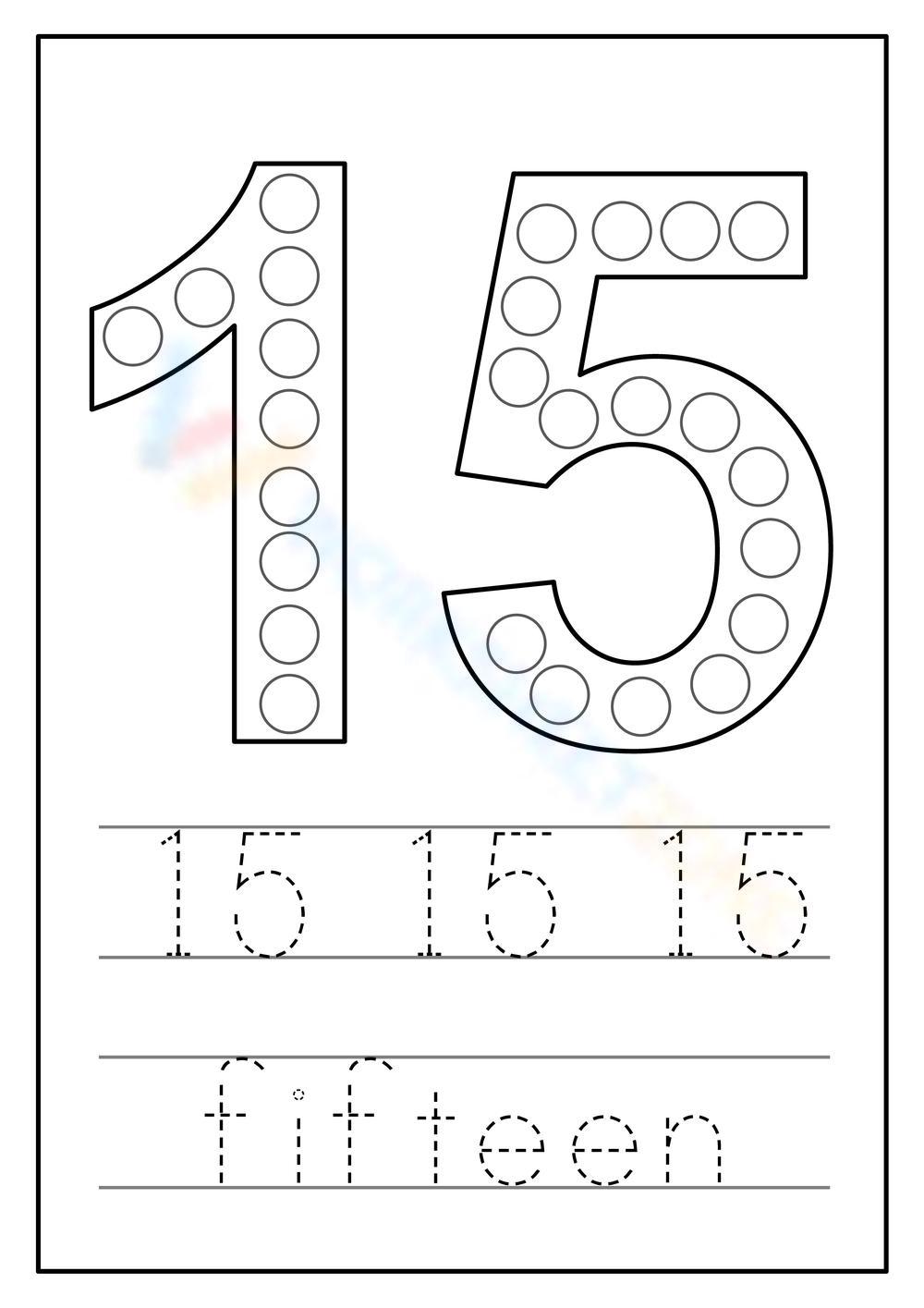 Number 15 worksheets