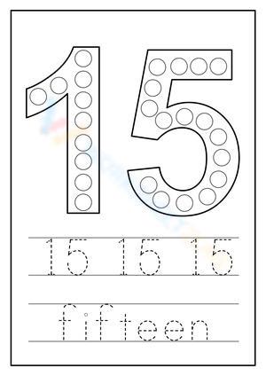 Free Printable Number 15 Worksheets for Kids