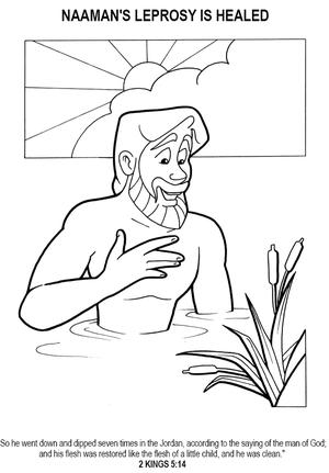 free elisha and naaman coloring pages