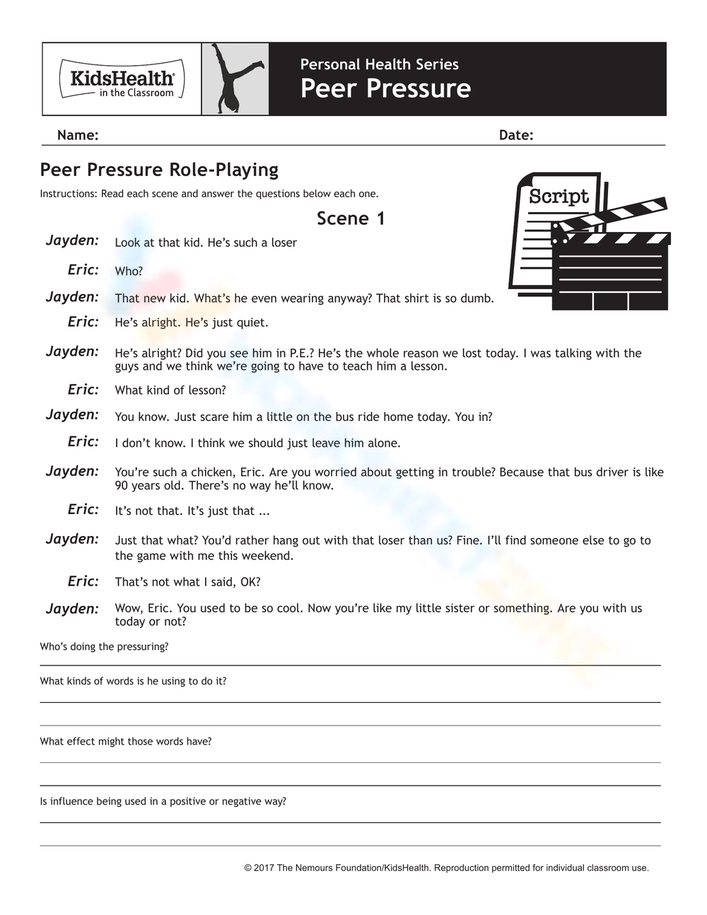 Peer Pressure Worksheets Printable Worksheeto Hot Sex Picture