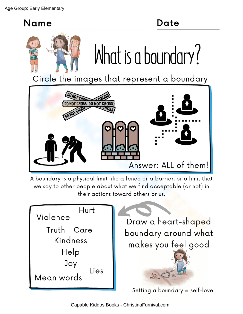 Boundaries worksheets