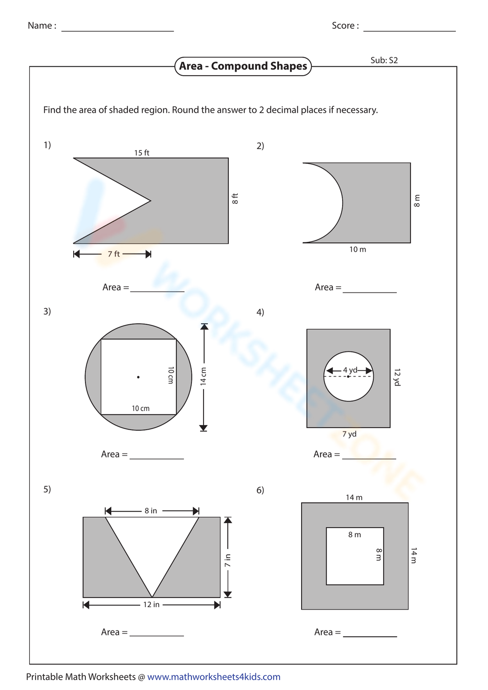 Free Area and Perimeter Worksheets (with Answers) — Mashup Math, image size:1000x1415