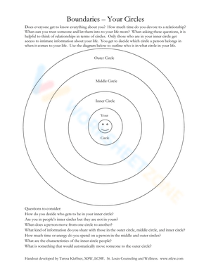 Free Printable Boundaries Circle Worksheets for Students