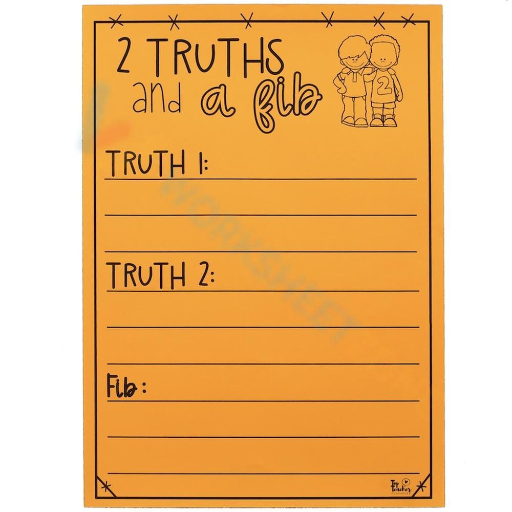 Free Printable Two Truths and a Lie Worksheets