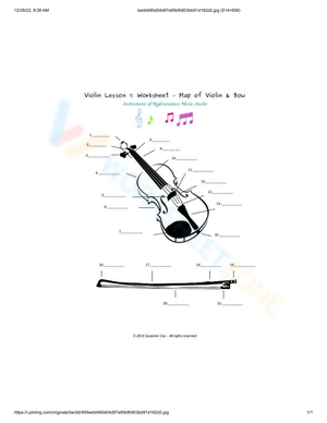 Free Printable Parts Of The Violin Worksheets