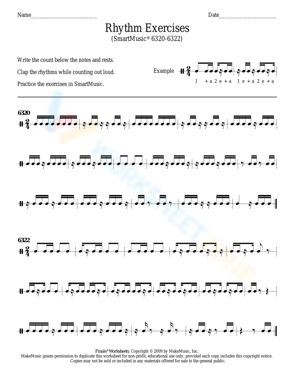 Simple Rhythm Worksheet