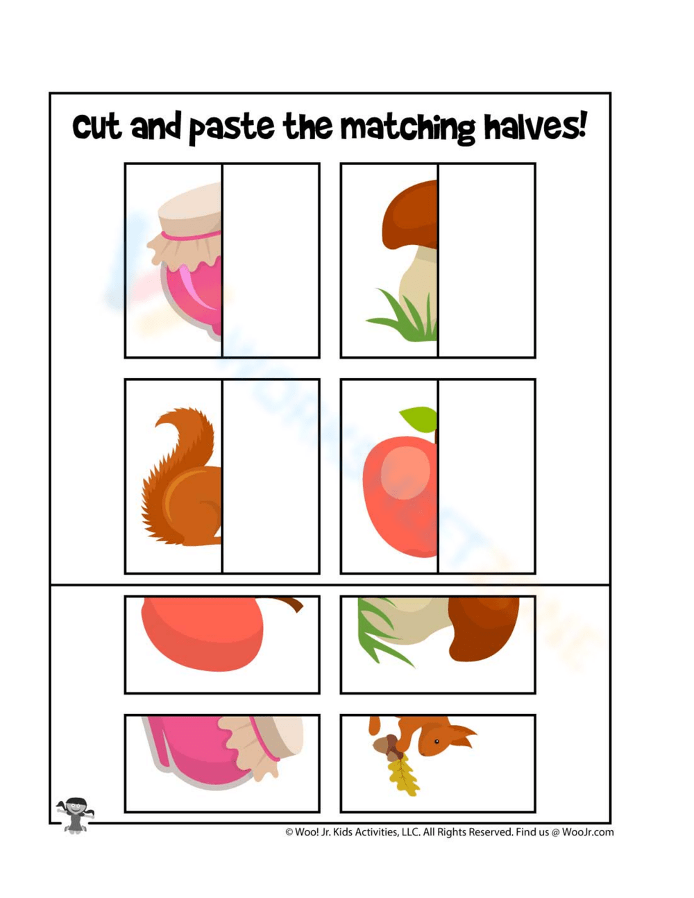 Fall Matching Puzzle Worksheet