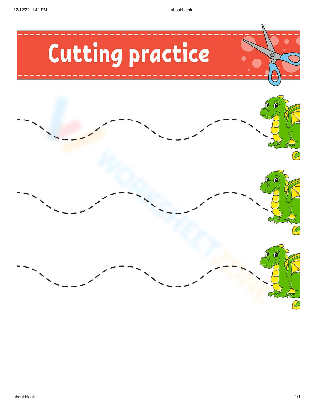 Free Printable Cutting Practice Worksheets for Students