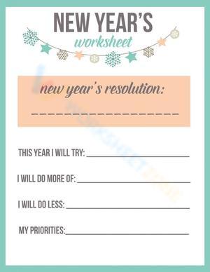 New year's worksheet