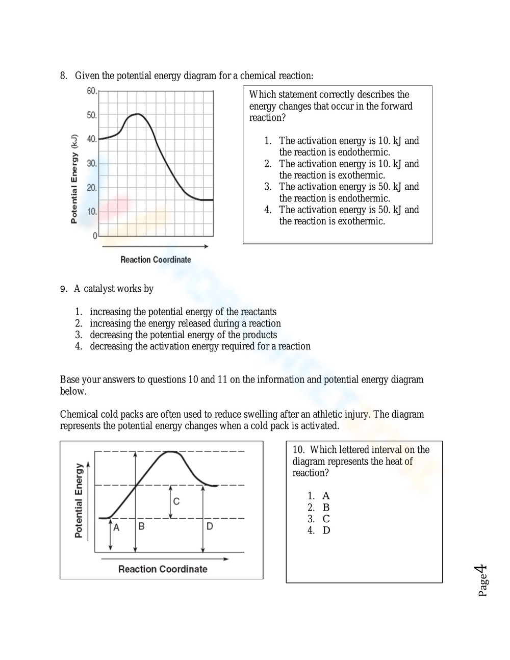 potential energy diagram worksheet page 76