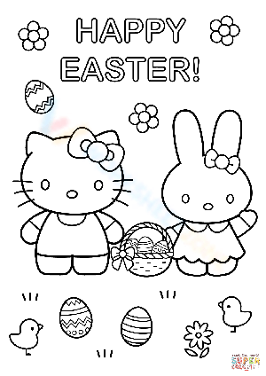 Hello Kitty with Easter Bunny 