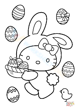 hello kitty dancing coloring pages