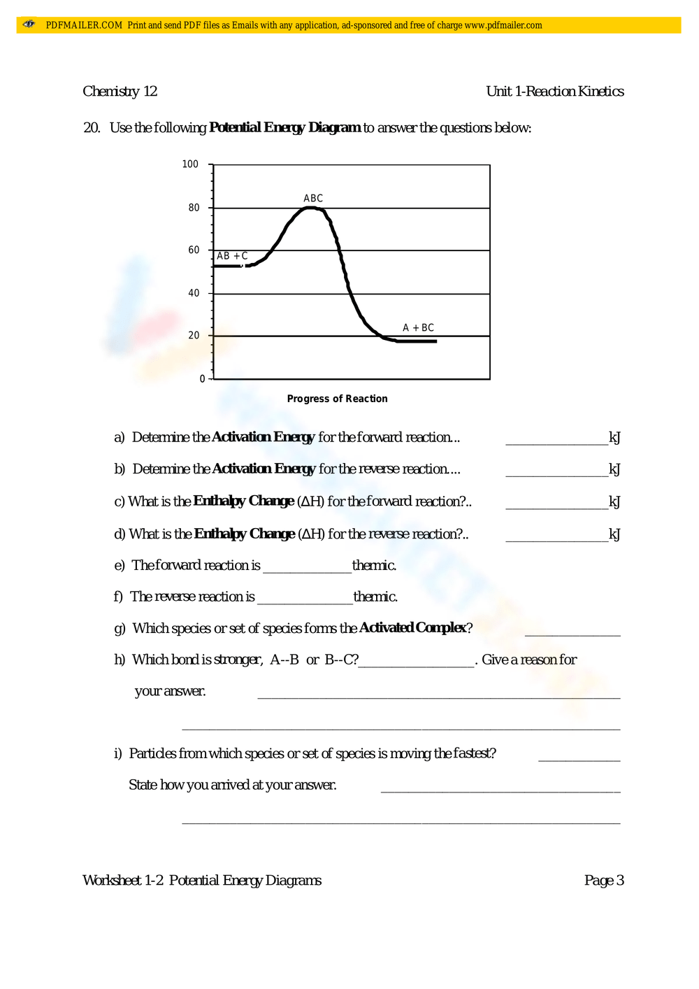 potential energy diagram worksheet page 76