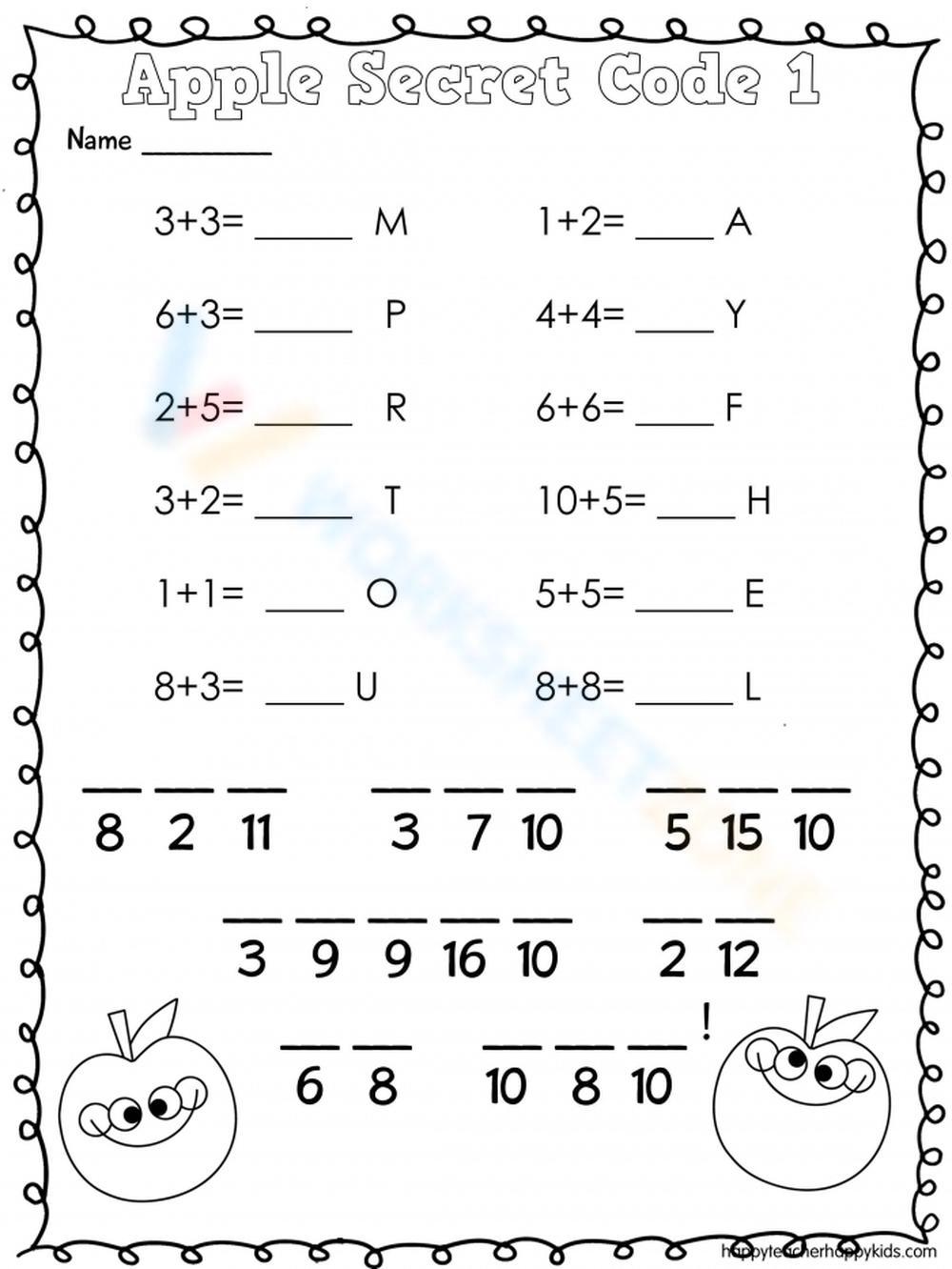 Free Printable Crack the Code Worksheet - kiddoworksheets