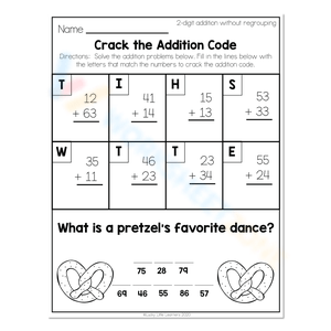 Spring Crack the Code Activity, Math