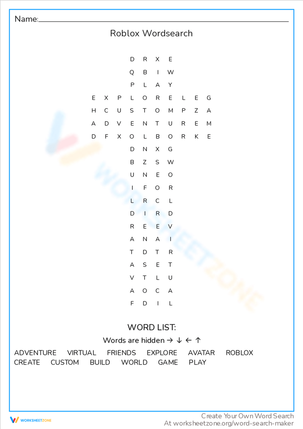 Roblox Word Search