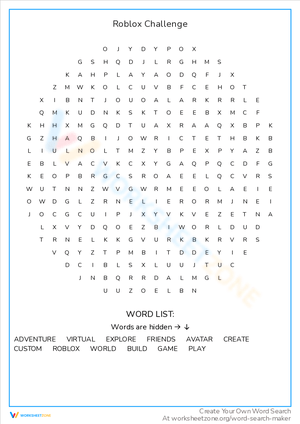 Roblox Word Search