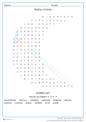 Roblox Word Search