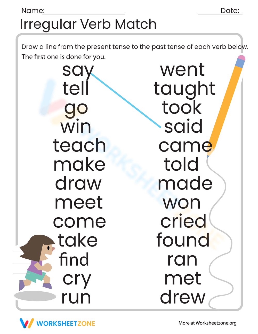 Irregular verbs tasks