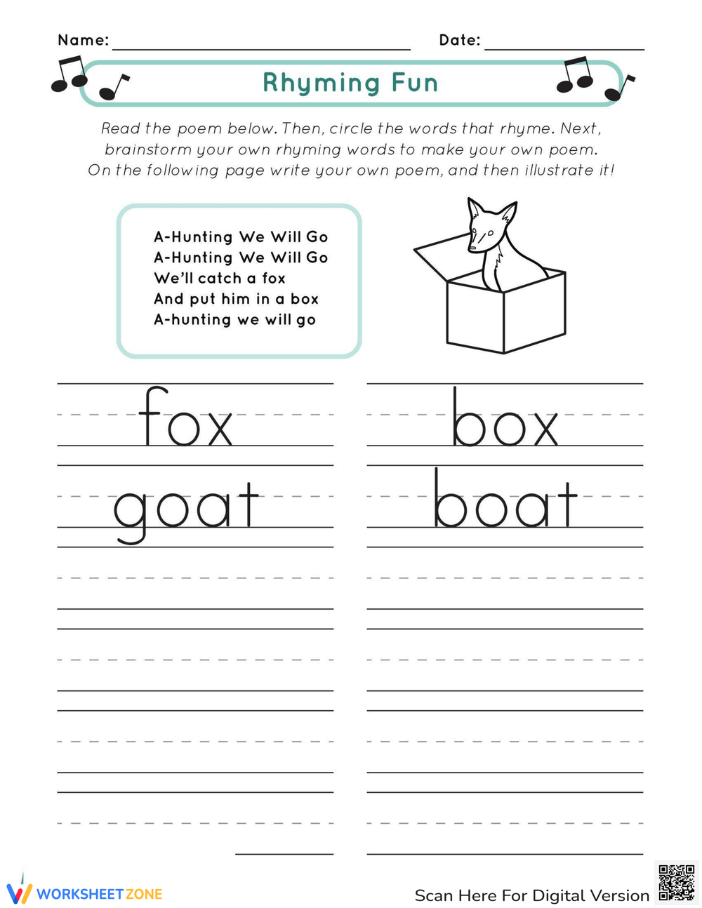 Rhyming Fun Worksheet