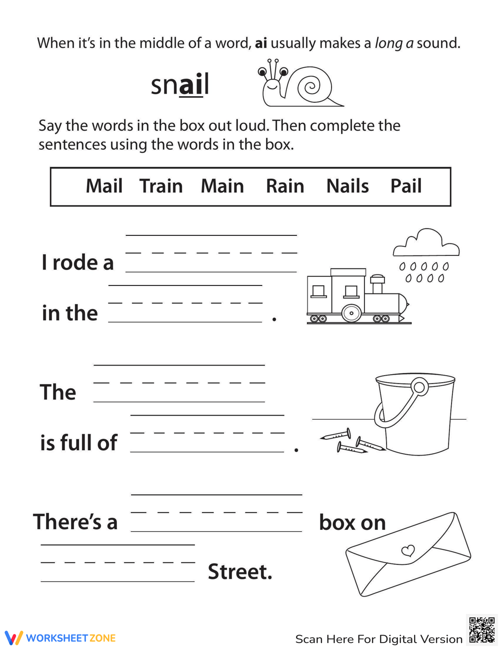 Sounding It Out Ai Vowel Pair Worksheet 