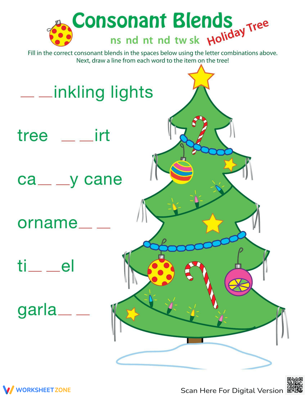 holiday-consonant-blends-worksheet